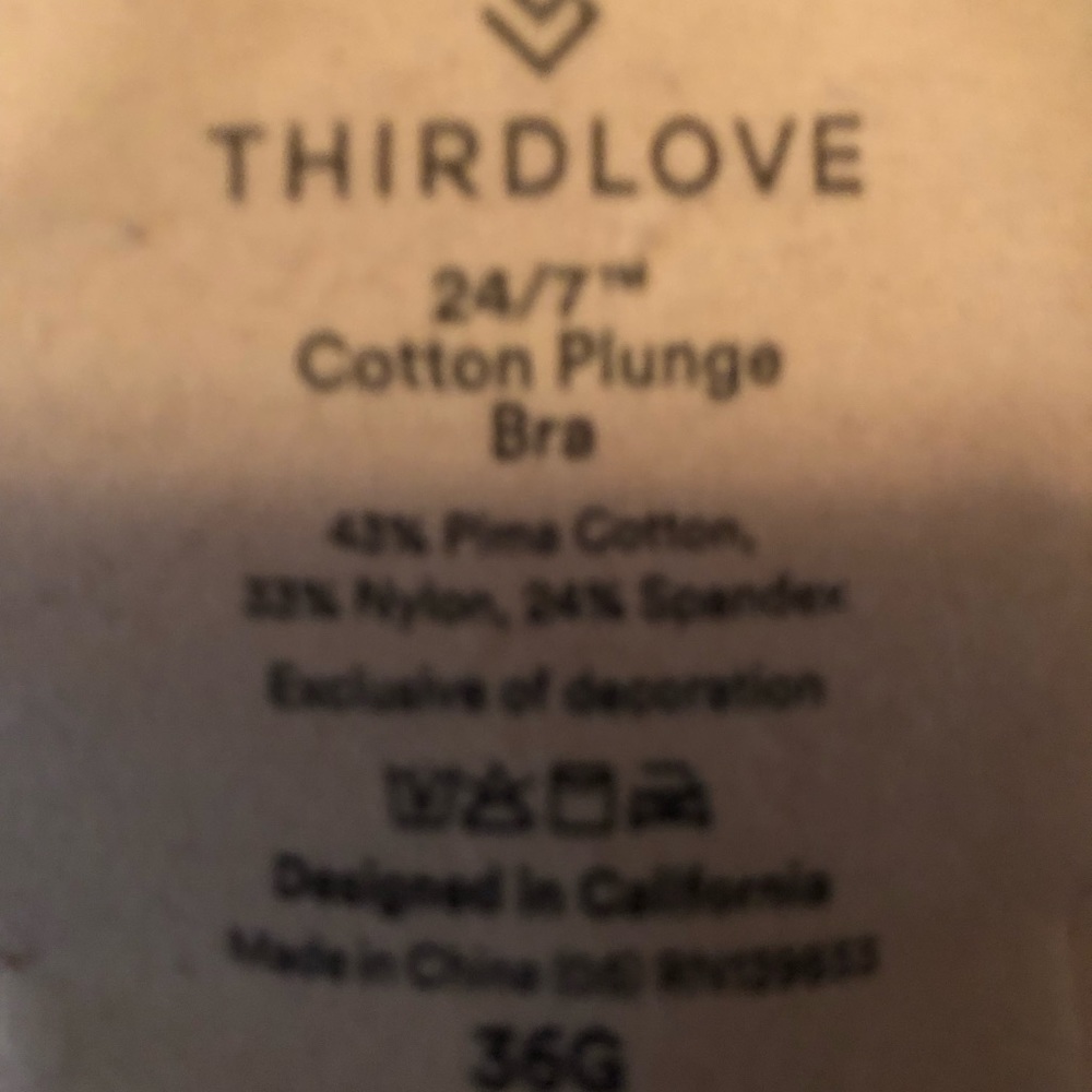 ThirdLove Cotton Pima Plunge Bra - 36G Classic Taupe
